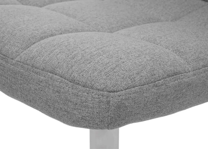 Lot de 2 chaises de salle à manger en tissu gris clair et métal chromé siège pivotant 04_0000425