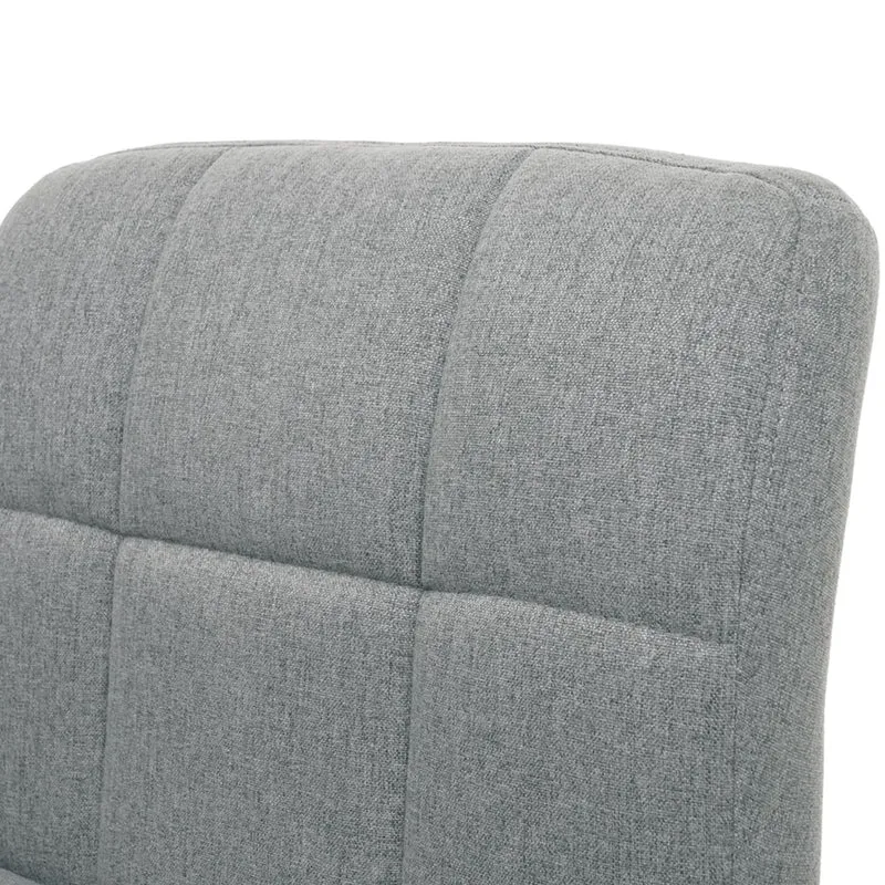 Lot de 2 chaises de salle à manger en tissu gris clair et métal chromé siège pivotant 04_0000425