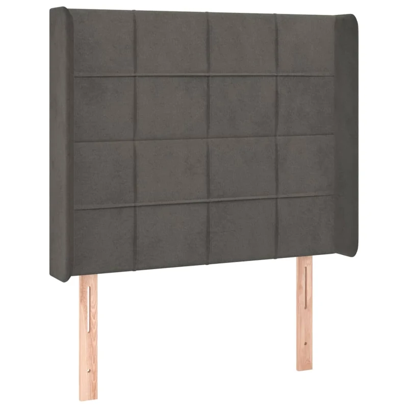 Cadre de lit LED avec sommier tête de lit matelas 80x200cm tissu velours gris foncé TDL0208274