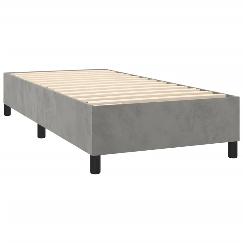 Cadre de lit LED avec sommier tête de lit matelas 80x200cm tissu velours gris clair TDL0208493