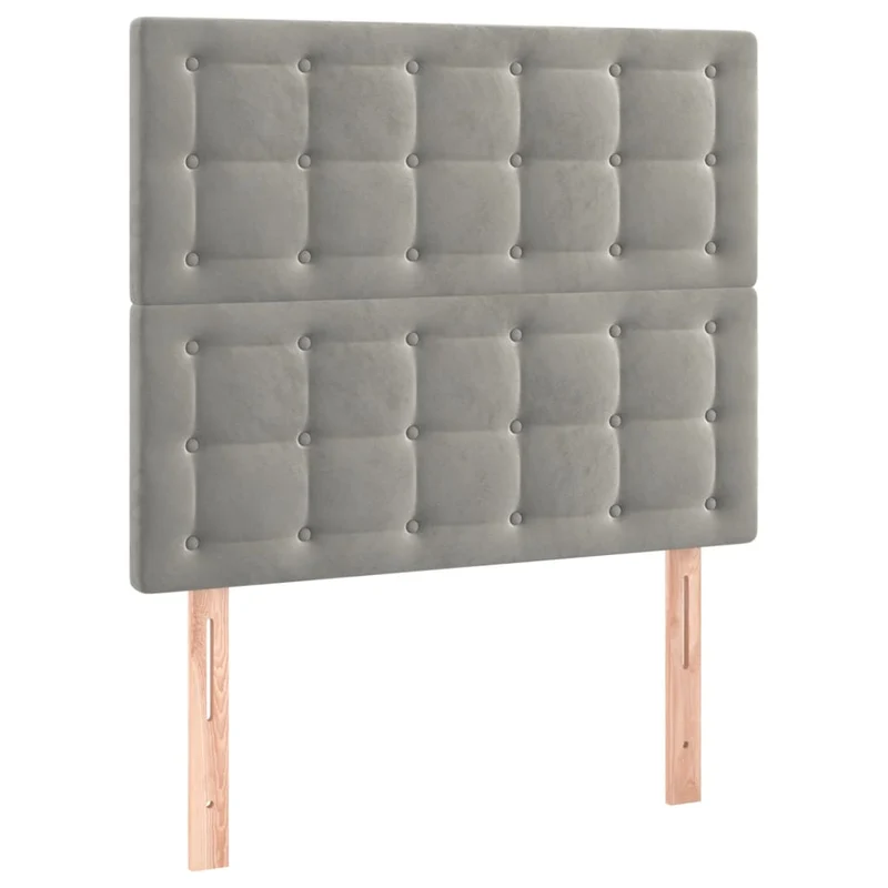 Cadre de lit LED avec sommier tête de lit matelas 80x200cm tissu velours gris clair TDL0208488