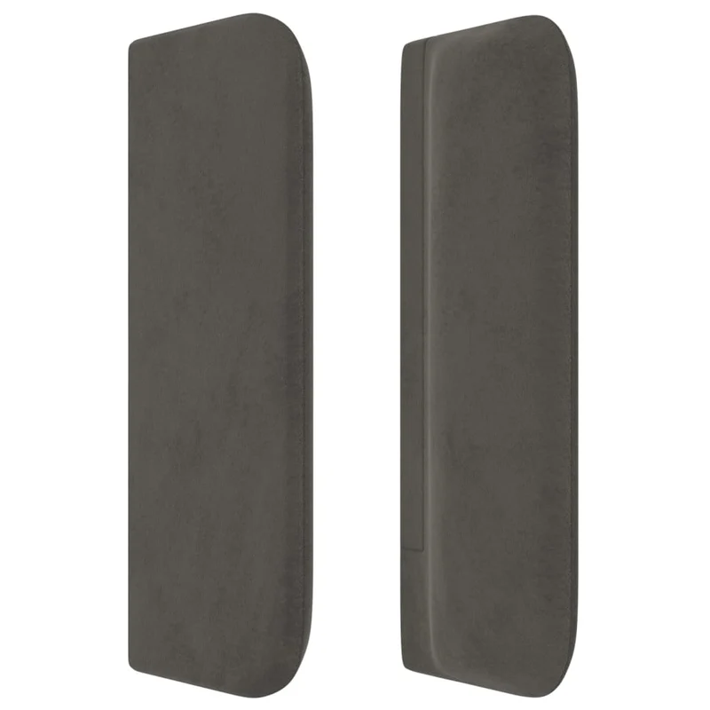 Tête de lit accessoire couchage chambre à coucher meuble avec rebord latéral 163 x 16 x 78/88 cm tissu velours gris foncé TDL0204978