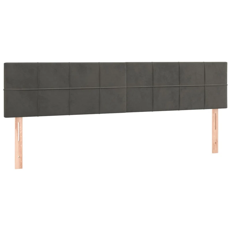 Tête de lit accessoire couchage chambre à coucher meuble 2 parties 80 x 5 x 78/88 cm tissu velours gris foncé TDL0206349