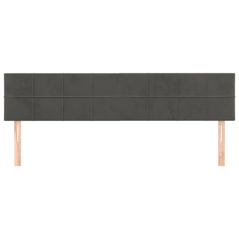Tête de lit accessoire couchage chambre à coucher meuble 2 parties 80 x 5 x 78/88 cm tissu velours gris foncé TDL0206349