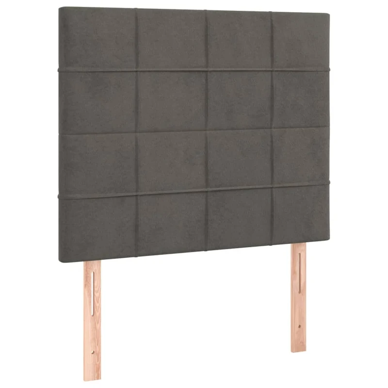 Tête de lit accessoire couchage chambre à coucher meuble 2 parties 80 x 5 x 78/88 cm tissu velours gris foncé TDL0206350