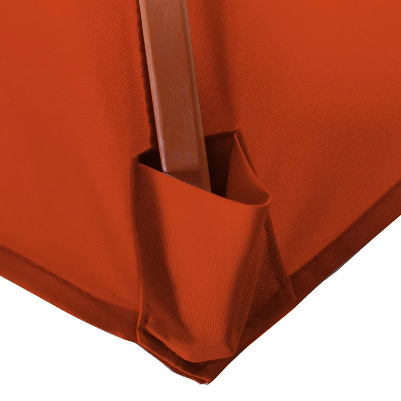 Parasol de jardin parasol diamètre 3m polyester/bois couleur terre cuite 04_0008013