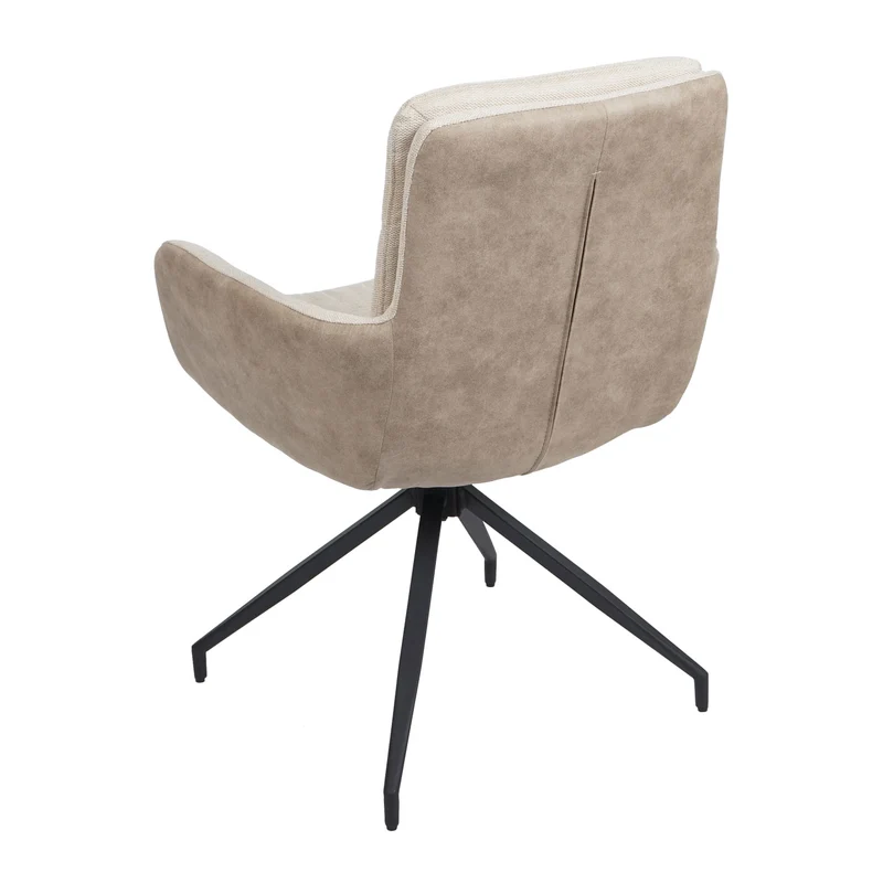 Chaise de salle à manger x1 inclinable pivotante position automatique tissu crème beige 04_0006335