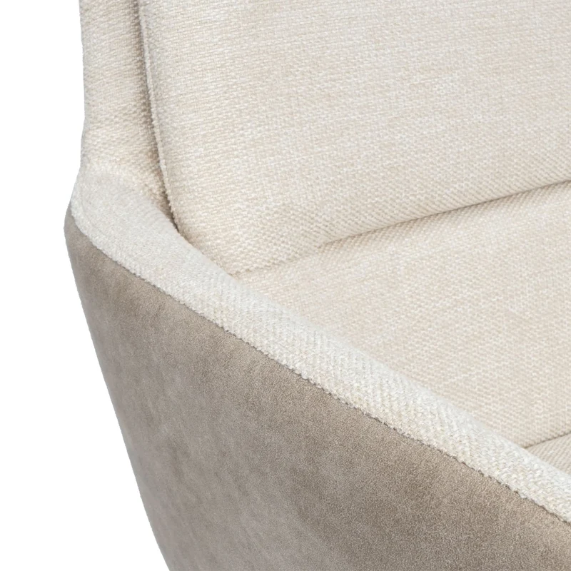 Chaise de salle à manger x1 inclinable pivotante position automatique tissu crème beige 04_0006335