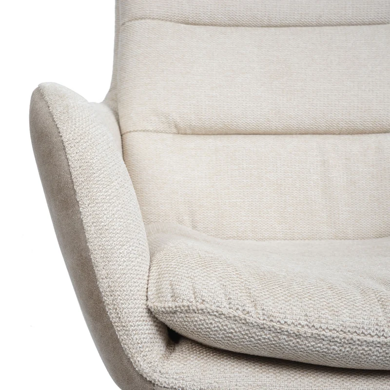 Chaise de salle à manger x1 inclinable pivotante position automatique tissu crème beige 04_0006335