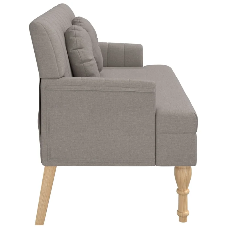 Banquette banc avec coussins dossier et accoudoirs 113 x 64,5 x 75,5 cm tissu taupe DEC024635