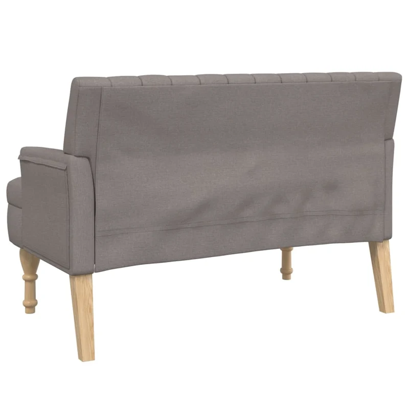 Banquette banc avec coussins dossier et accoudoirs 113 x 64,5 x 75,5 cm tissu taupe DEC024635