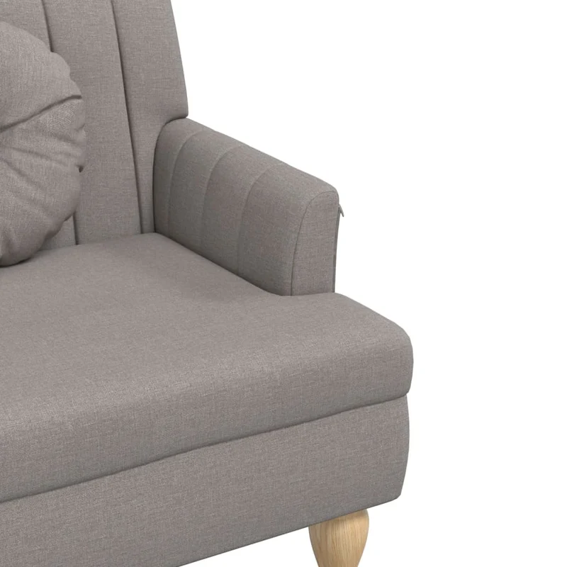 Banquette banc avec coussins dossier et accoudoirs 113 x 64,5 x 75,5 cm tissu taupe DEC024635