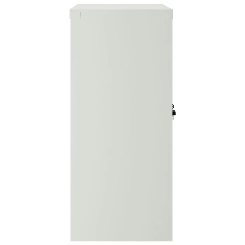 Meuble de bureau armoire de rangement bureau avec 2 portes 90 cm acier gris DEC024458