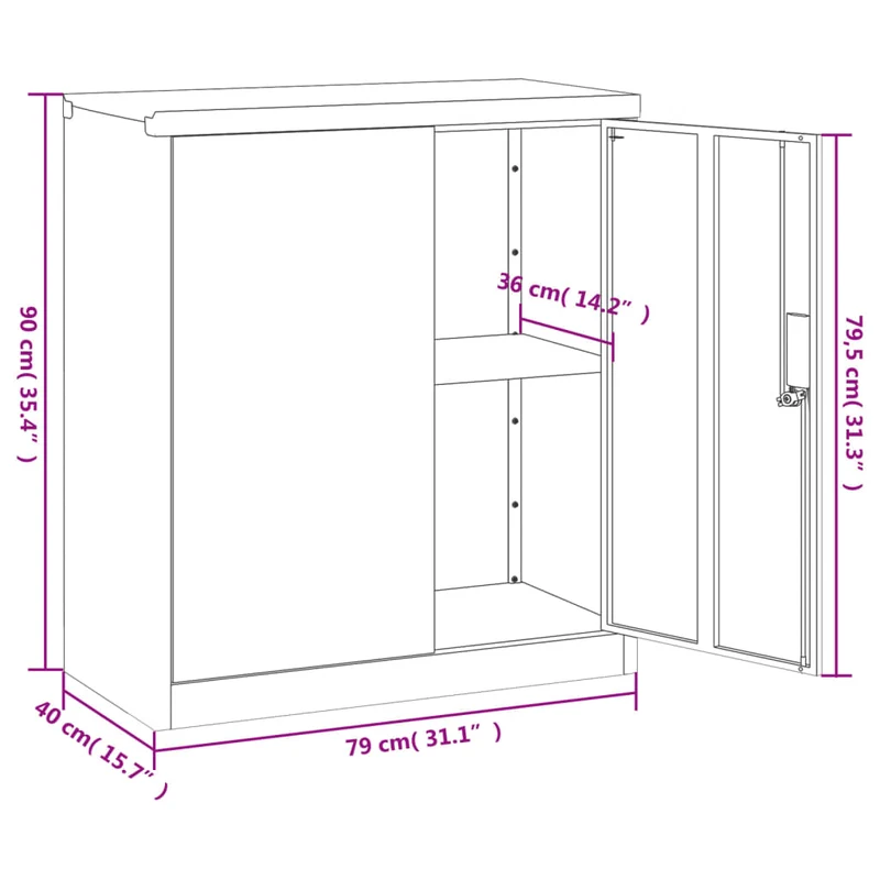 Caissons à tiroirs meuble de bureau verrouillable 79 x 40 x 90 cm en acier blanc DEC024523