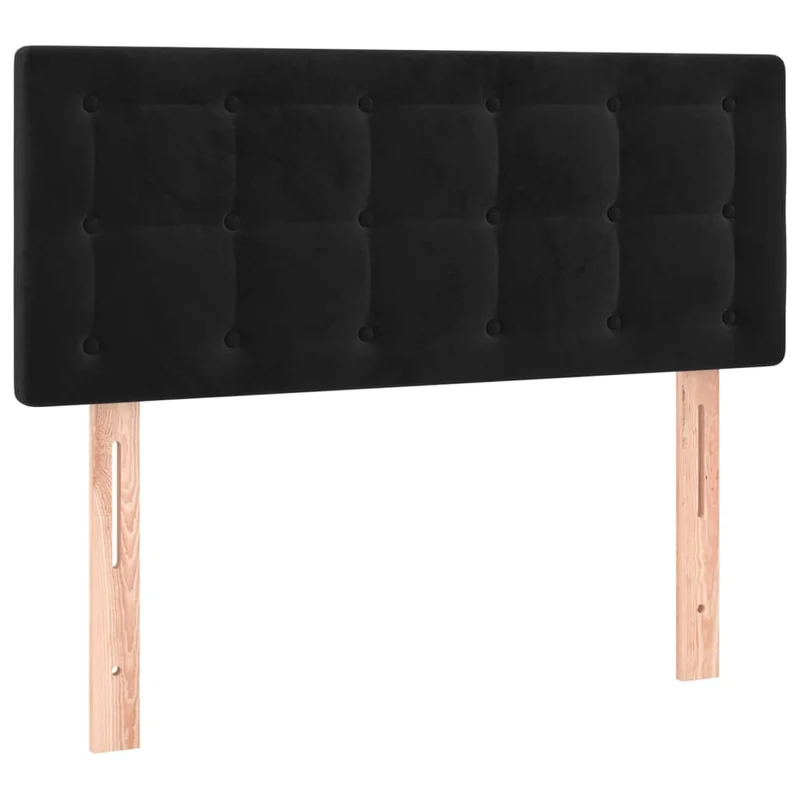 Cadre de lit LED avec sommier tête de lit matelas 90x190 cm tissu velours noir TDL0209044