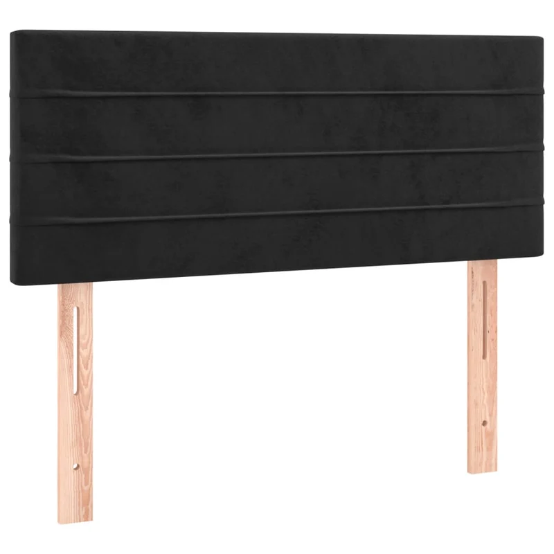 Cadre de lit LED avec sommier tête de lit matelas 90x190 cm tissu velours noir TDL0209041