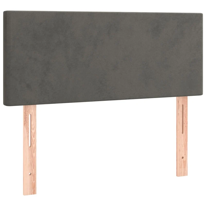 Cadre de lit LED avec sommier tête de lit matelas 80x200cm tissu velours gris foncé TDL0208279