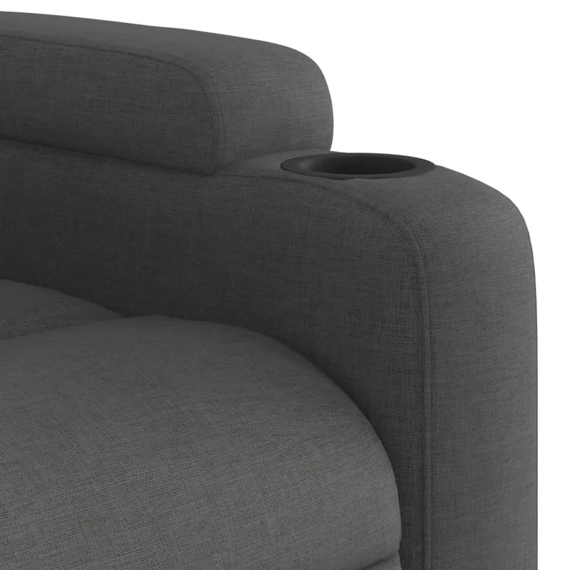 Fauteuil relax TV fonction d'inclinaison électrique très confortable en tissu gris foncé DEC028360
