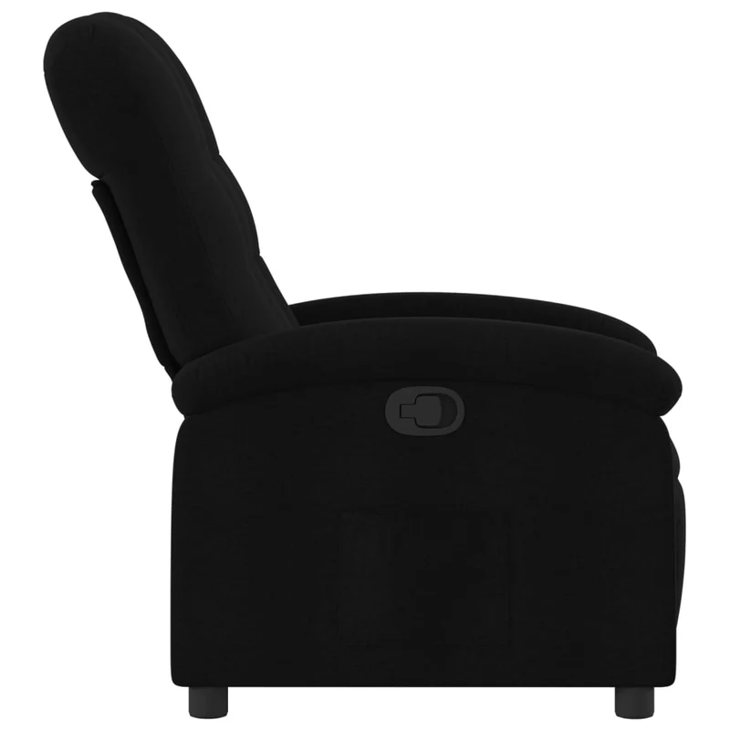 Fauteuil relax TV rembourrage confortable fonction d'inclinaison manuelle en tissu noir DEC028118