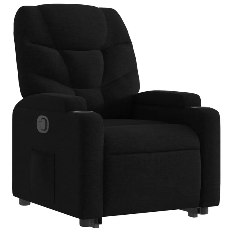 Fauteuil relax TV rembourrage confortable fonction de levage électrique en tissu noir DEC028113