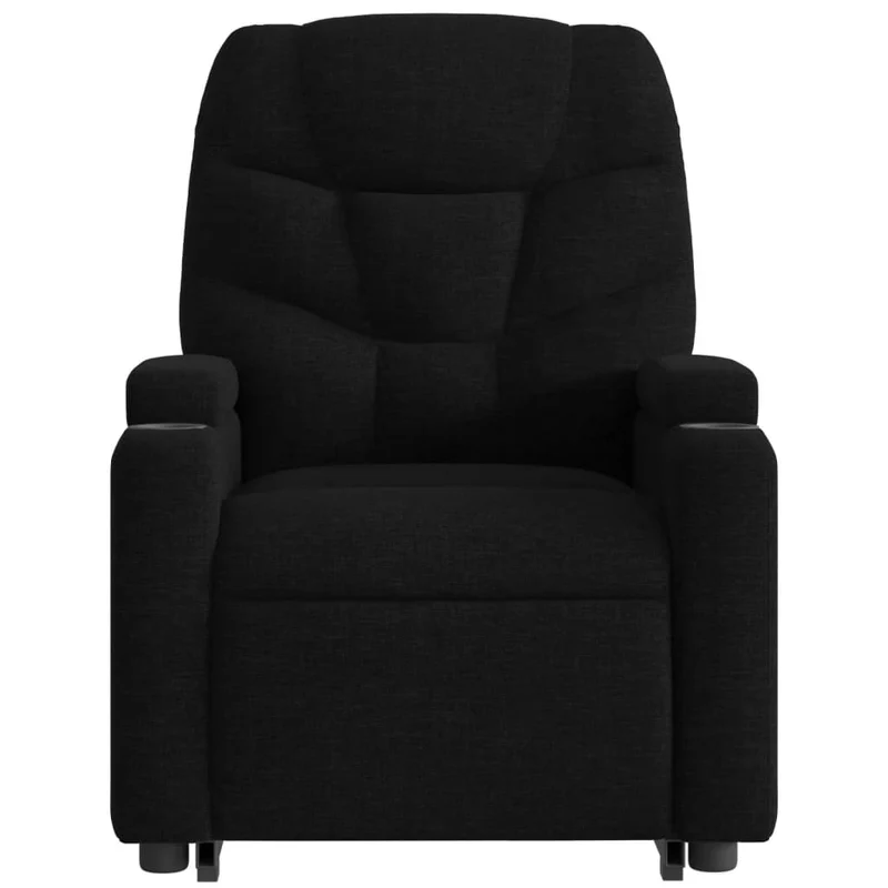 Fauteuil relax TV rembourrage confortable fonction de levage électrique en tissu noir DEC028113