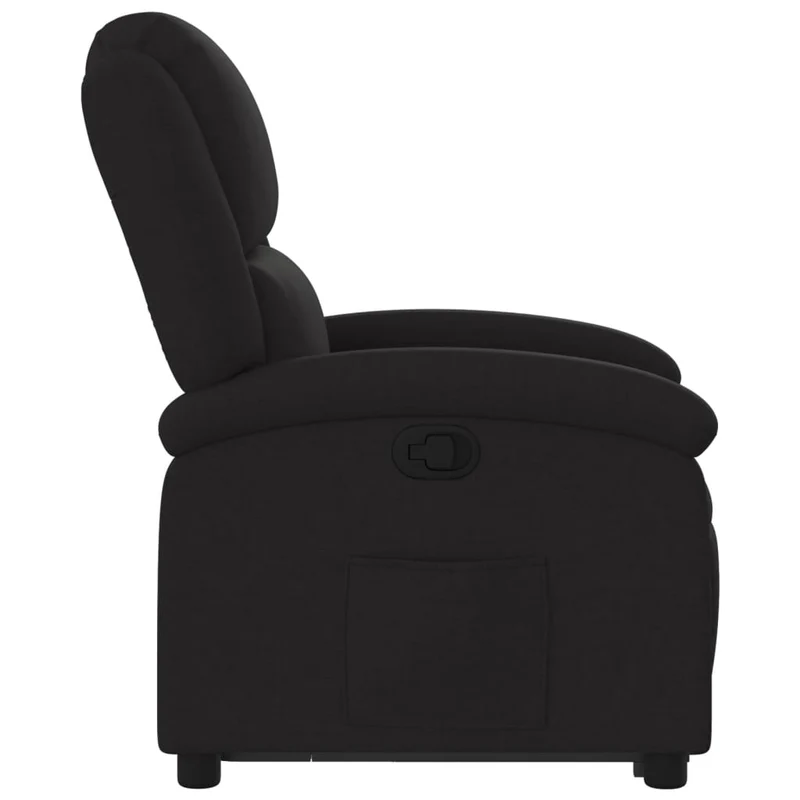 Fauteuil relax TV rembourrage confortable fonction de levage électrique en tissu noir DEC028111