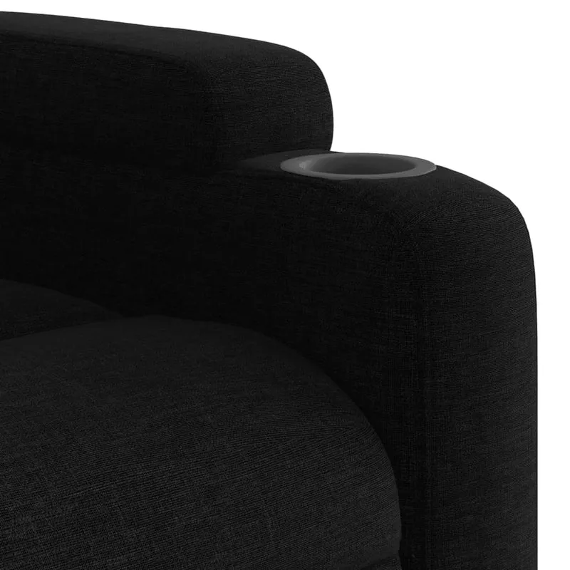 Fauteuil relax TV rembourrage confortable fonction d'inclinaison manuelle en tissu noir DEC028092
