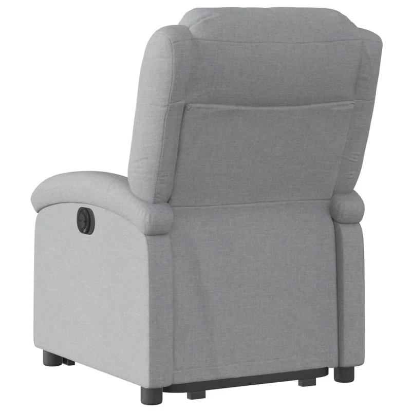 Fauteuil relax TV rembourrage confortable fonction de levage électrique en tissu gris clair DEC027907