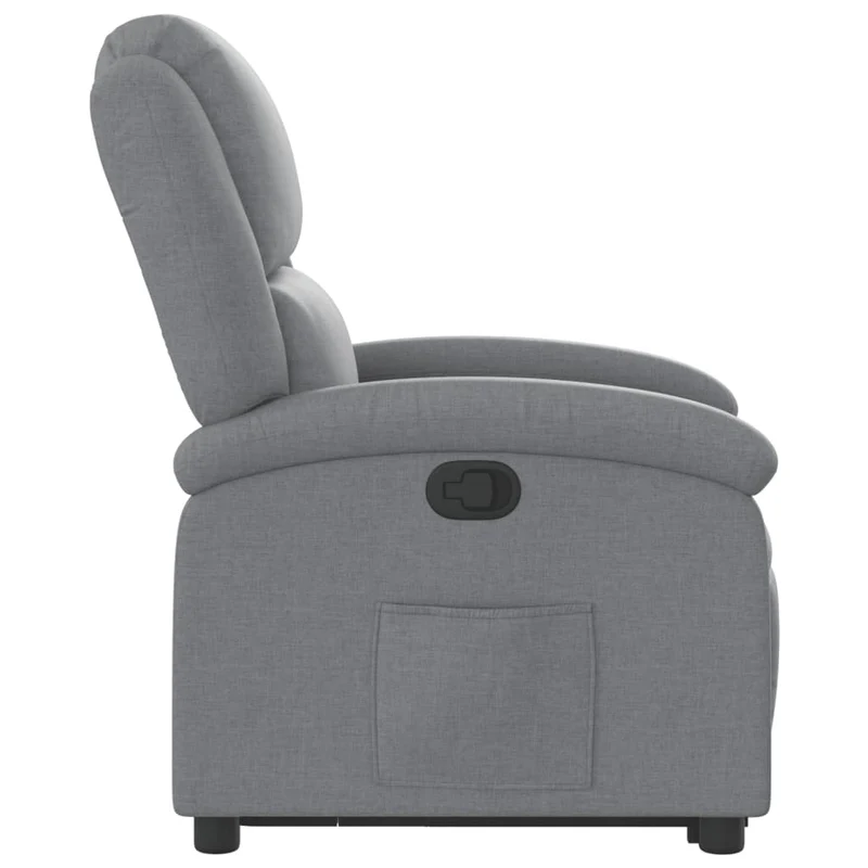 Fauteuil relax TV rembourrage confortable fonction de levage électrique en tissu gris clair DEC027907
