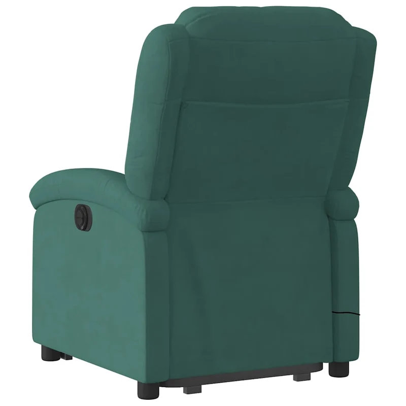 Fauteuil de relaxation fonction massage et inclinable en velours vert foncé DEC027881