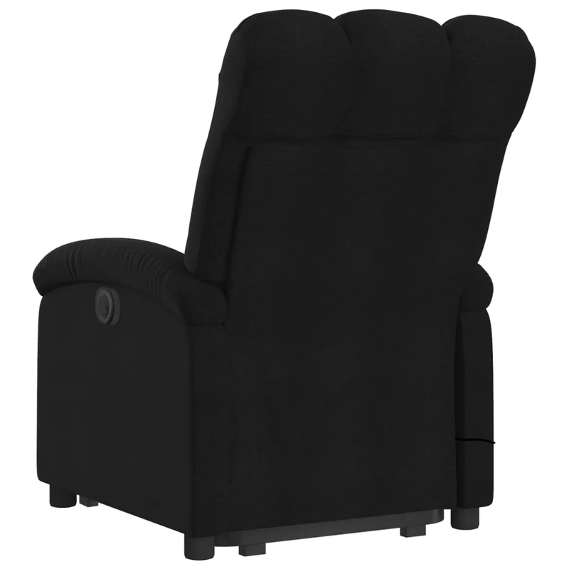 Fauteuil de relaxation fonction massage et inclinable fonction de levage électrique en tissu noir DEC027818