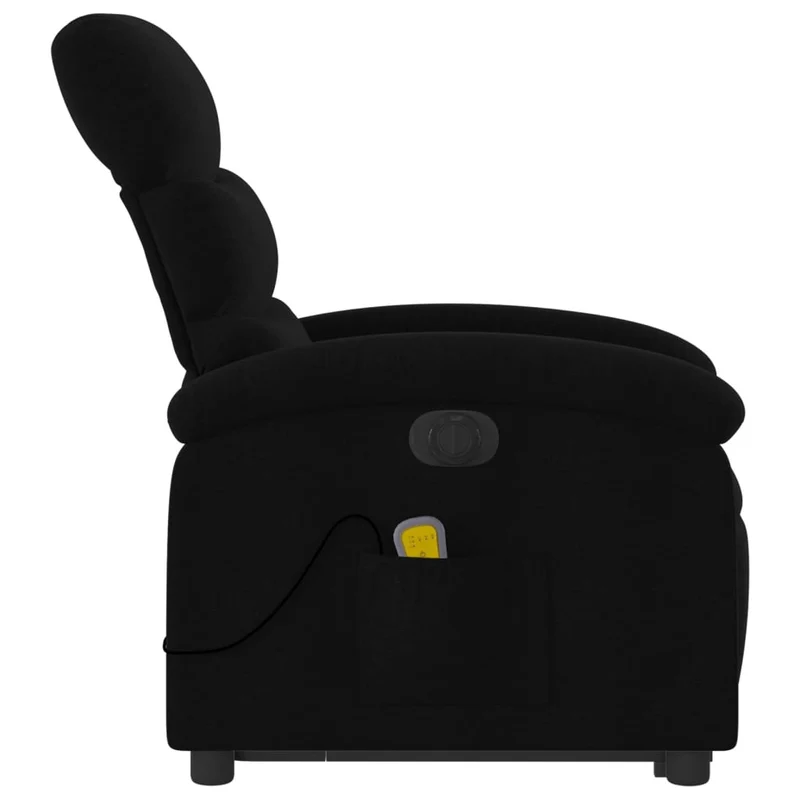 Fauteuil de relaxation fonction massage et inclinable en tissu noir DEC027816
