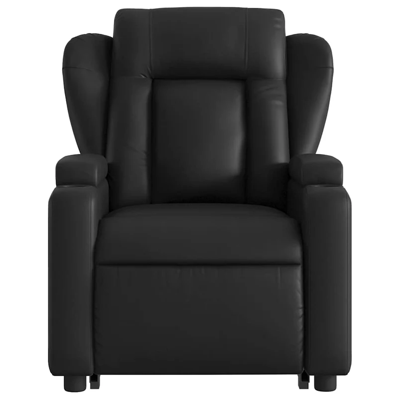 Fauteuil de relaxation fonction massage et inclinable fonction de levage électrique en PVC noir DEC027808