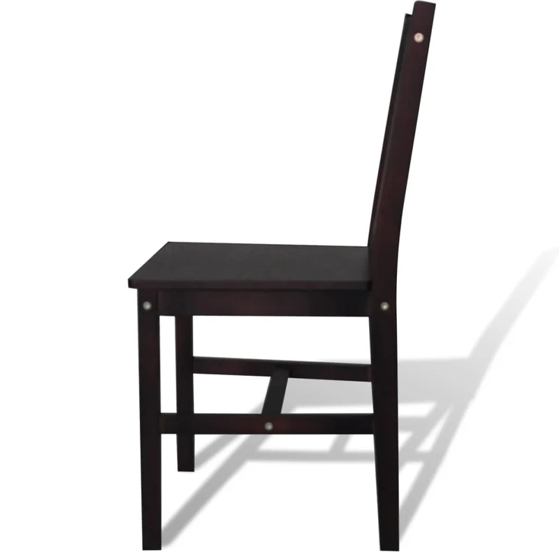 Set de 2 chaises de salle à manger design rustique en bois marron foncé DEC025540