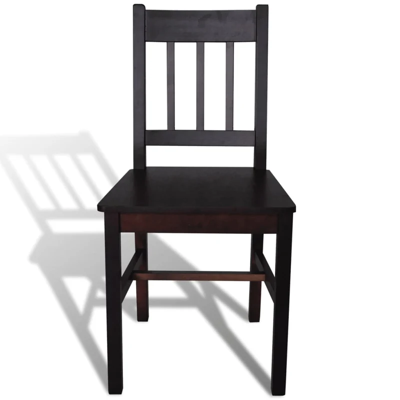 Set de 2 chaises de salle à manger design rustique en bois marron foncé DEC025540