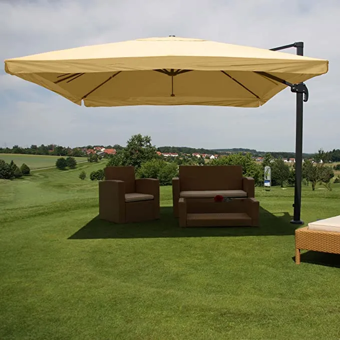 Parasol de restauration 3x4m (Ø5m) polyester/aluminium 26kg crème sans pied 04_0003504