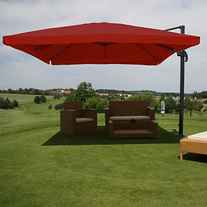 Parasol de restauration 3x4m (Ø5m) polyester/aluminium 26kg bordeaux sans pied 04_0003344