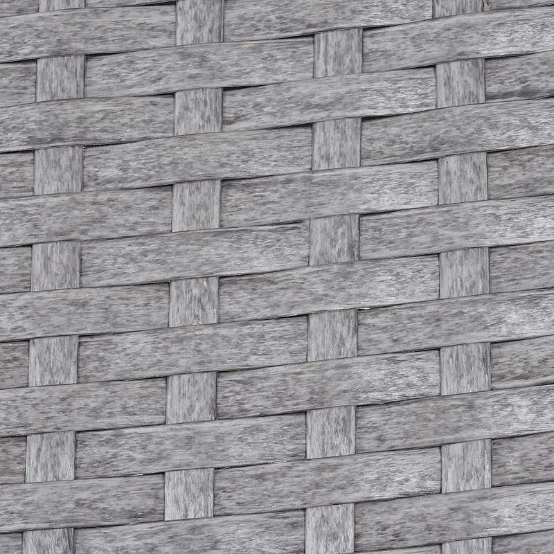 Banc de jardin banquette en polyrotin gris avec coussin gris MDJ04138