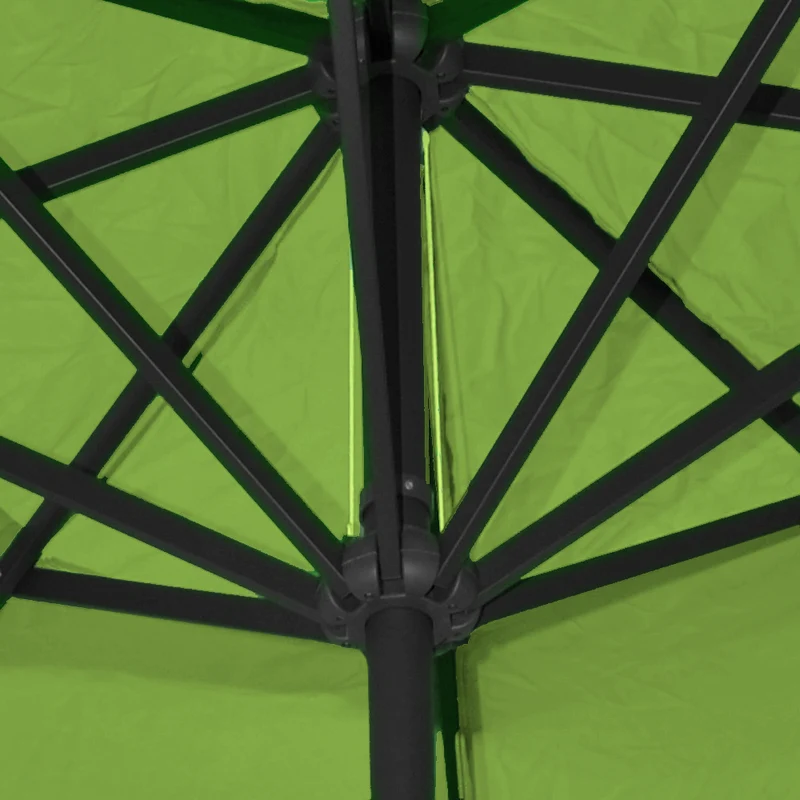 Parasol de jardin extérieur avec volant Ø 5m Polyester / Alu 28kg vert sans pied 04_0003865