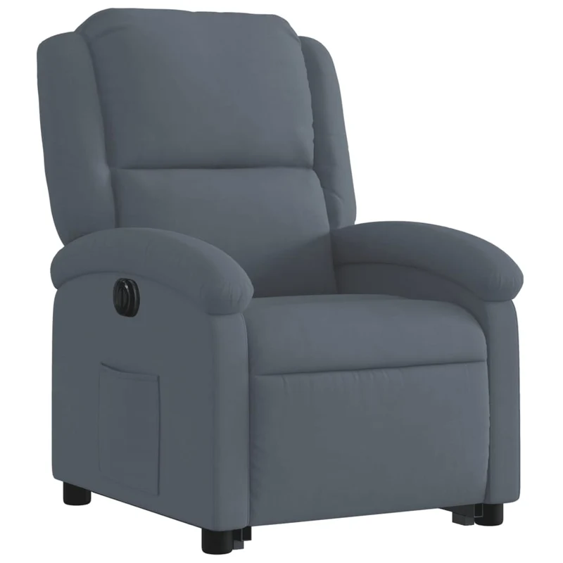 Fauteuil relax TV fonction de levage électrique très confortable en velours gris foncé DEC028370