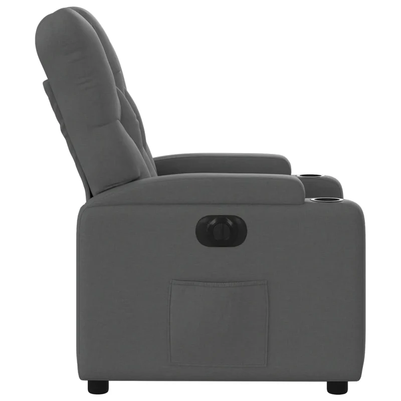 Fauteuil relax TV fonction d'inclinaison électrique très confortable en tissu gris foncé DEC028341