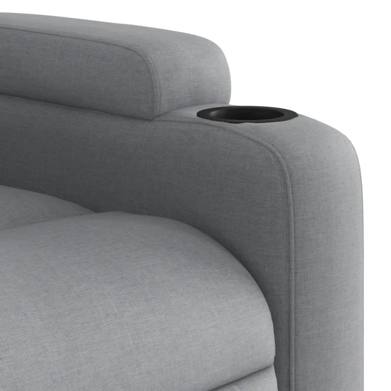 Fauteuil relax TV fonction d'inclinaison électrique très confortable en tissu gris clair DEC028304