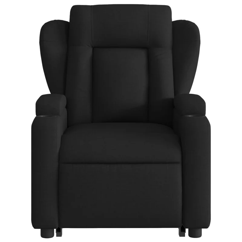 Fauteuil relax TV rembourrage confortable fonction de levage électrique en tissu noir DEC028095