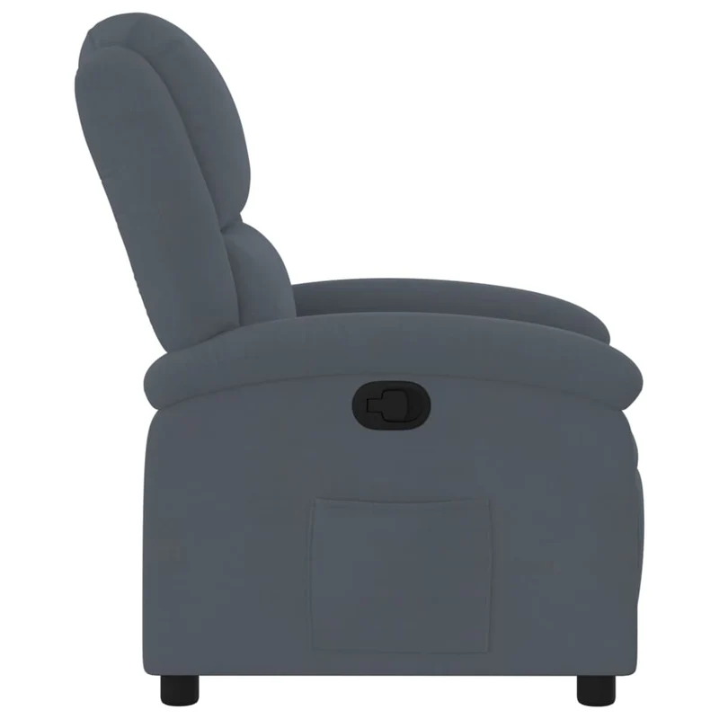 Fauteuil relax TV rembourrage confortable fonction d'inclinaison manuelle en velours gris foncé DEC027963
