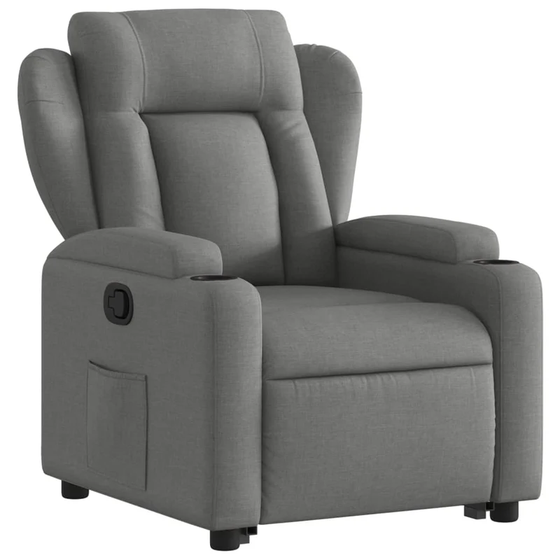 Fauteuil relax TV rembourrage confortable fonction de levage électrique en tissu gris foncé DEC027955