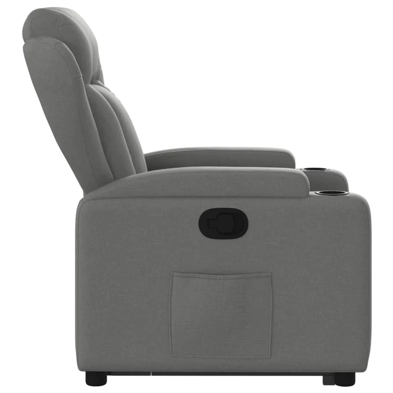 Fauteuil relax TV rembourrage confortable fonction de levage électrique en tissu gris foncé DEC027955