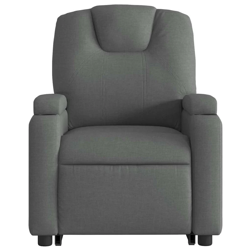 Fauteuil relax TV rembourrage confortable fonction de levage électrique en tissu gris foncé DEC027946