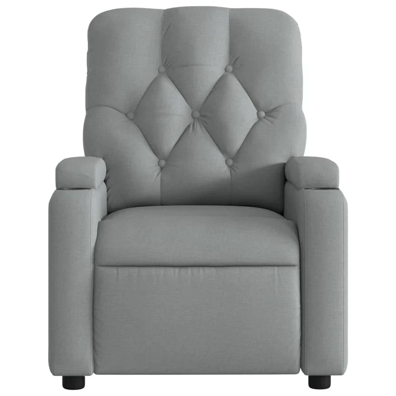 Fauteuil relax TV rembourrage confortable fonction d'inclinaison manuelle en tissu gris clair DEC027905