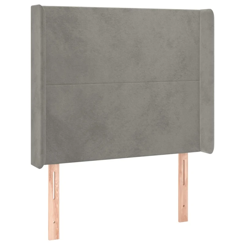 Cadre de lit LED avec sommier tête de lit matelas 90x200cm tissu velours gris clair TDL0208469