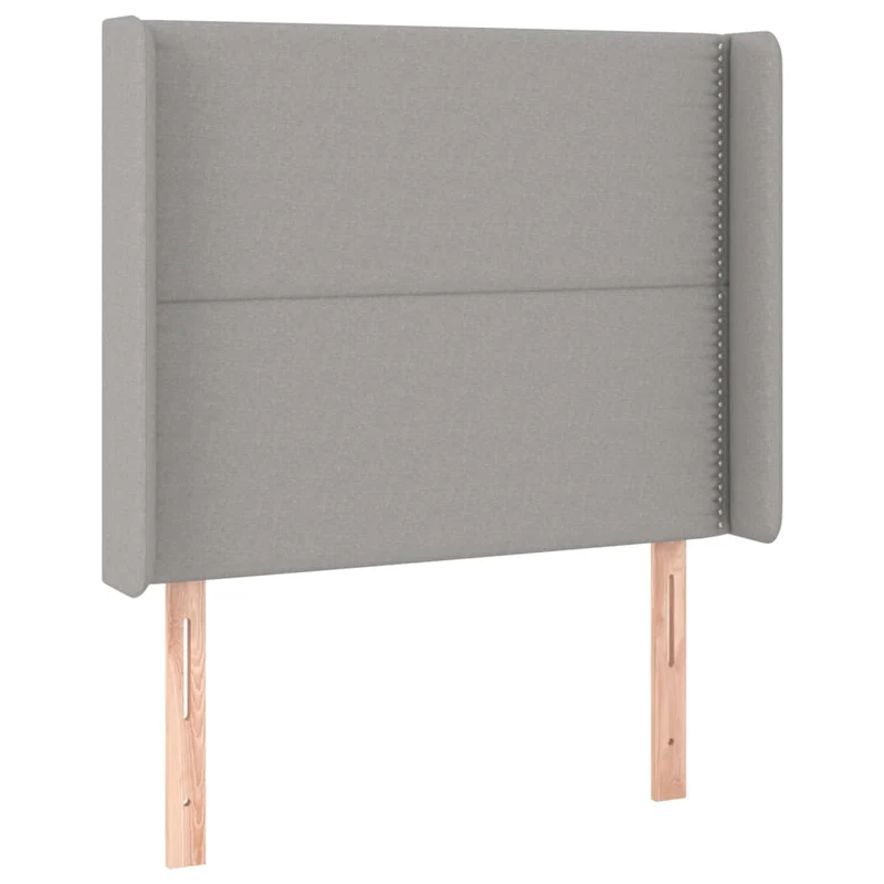 Cadre de lit LED avec sommier tête de lit matelas surmatelas 100x200 cm tissu gris clair TDL0207931
